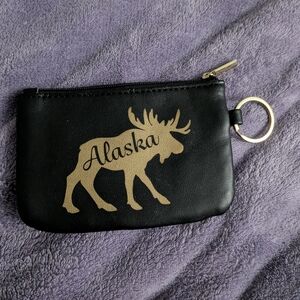 Black and Gold Alaska Moose Coin Pouch